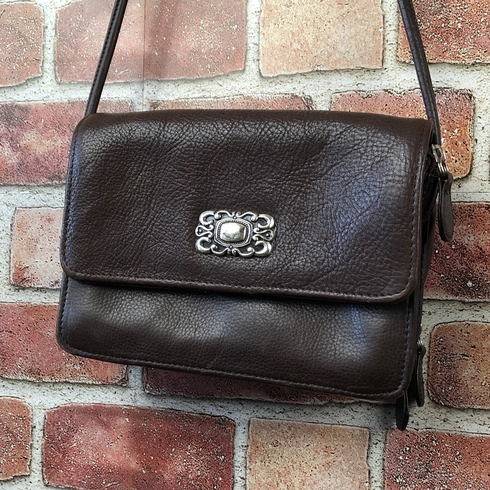 Vintage Fossil Brown Leather Crossbody Wallet Organizer Bag western Cowgirl Boho